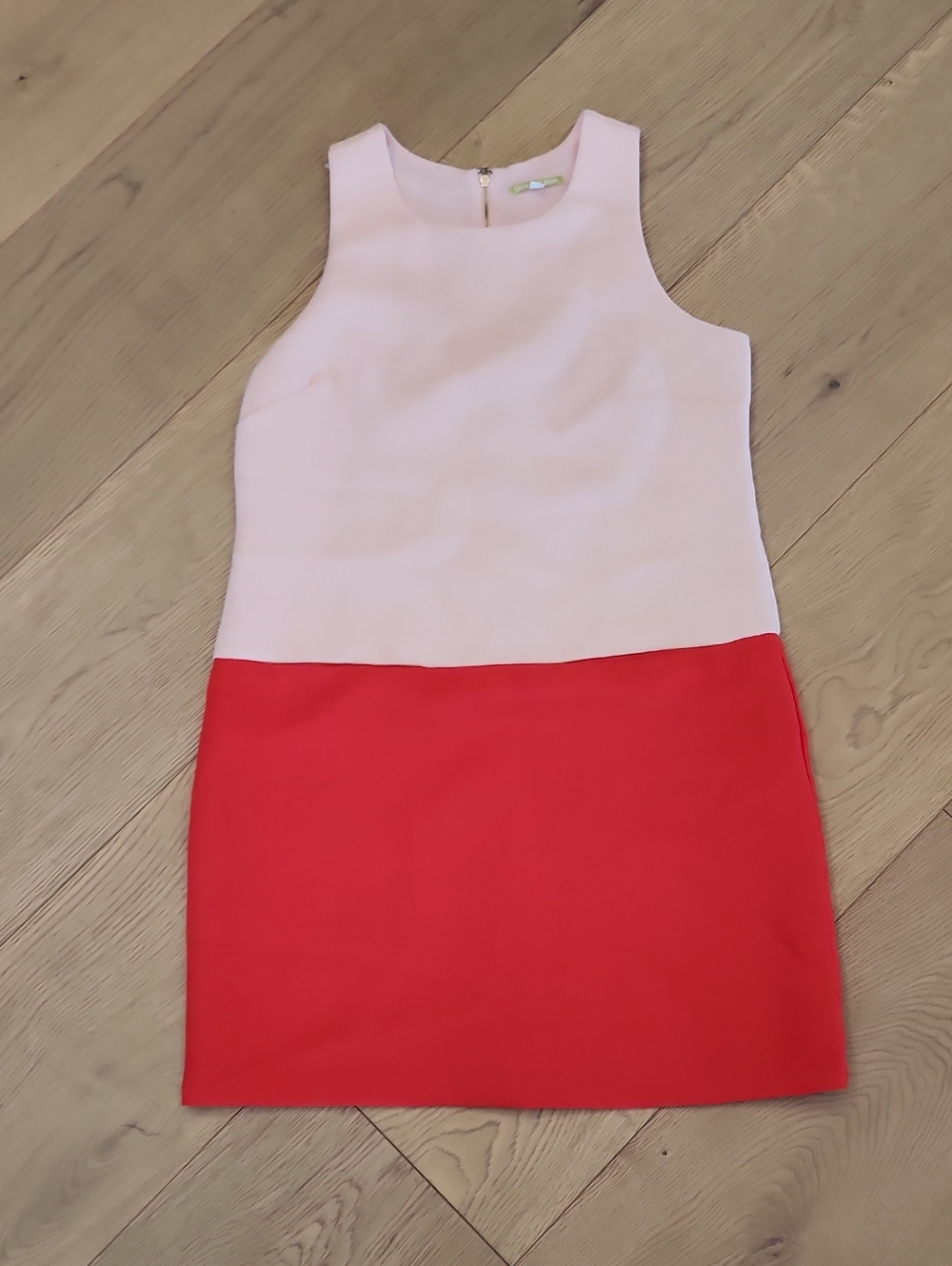 Two-Tone Pink and Red Sleeveless Dress